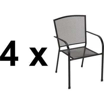 Jídelní židle Casarredo Zahradní kovové křeslo REVIR černé (4 ks)
