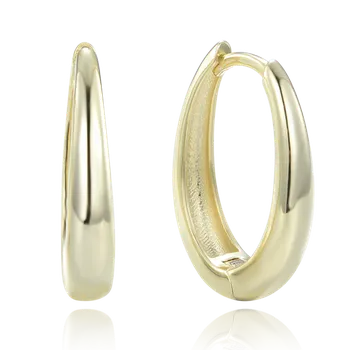 Náušnice Moonlit Elegantní oválné stříbrné náušnice pozlacené