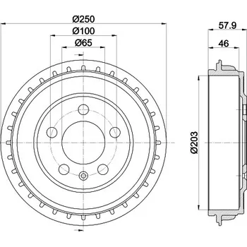 Brzdový buben Brzdový buben, , HELLA, 8DT 355 303-441