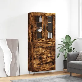 Příborník do zásuvky vidaXL Skříň highboard 69,5 x 34 x 180 cm kompozitní dřevo [3198433] Barva: kouřový dub