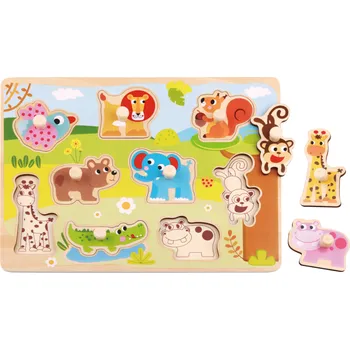 Dětské zboží Tooky Toy Vkládací puzzle Zvířátka 9 ks