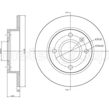 Brzdový kotouč Brzdový kotouč, , 1107767, 5022652, 5022653, 6191062, 6191063, METELLI, 23-0168
