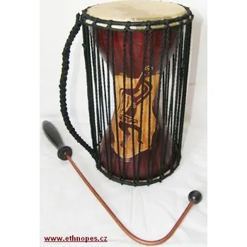 Bicí nástroj Mluvící buben - Talking drum 30 cm - hnědý 757