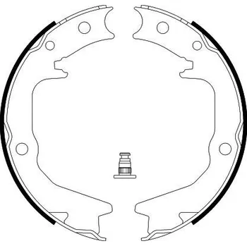 Brzdová čelist Sada brzdových čelistí, parkovací brzda, , 58460M2000, 58465M2000, MB668906, MB668907, MB668908, MB857295, MB950205, MB950206, MB950211, MN102634, MN186303, MR129854, MR129855, MR129856, HELLA, 8DA 355 050-631