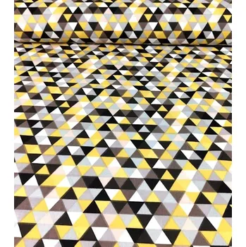 Bavlněná látka triangl žlutý | RTex