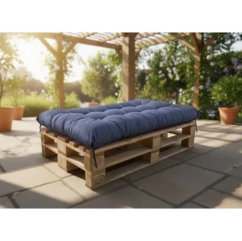 Podsedák Paletový prošívaný sedák MARIO 120x60 cm nebo 120x50 cm, modrá color 04, Mybesthome Rozměr: 120x50 cm