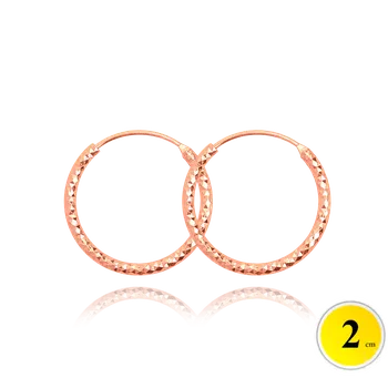 Náušnice Moonlit Broušené kruhové náušnice s rose gold 2 cm