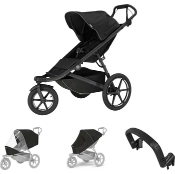Kočárek THULE Urban Glide 3 Black magnetická spona + pláštěnka + moskytiéra + madlo