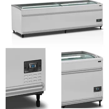 Lednice Mrazicí pultový ostrov 1104 l TEFCOLD SFI 250 F VS | do obchodu, š. 251 cm, h. 86 cm, 2x prosklené víko + Servis ČR