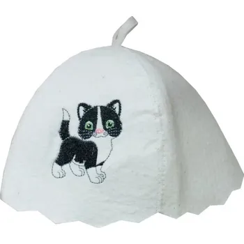 Klobouk do sauny dětský - s výšivkou kočky