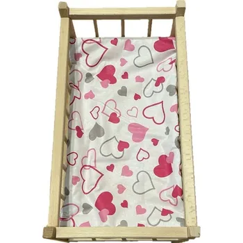 Dětské zboží SDS Matrace do postýlky pro panenky Srdíčka šedorůžová 50/28 cm