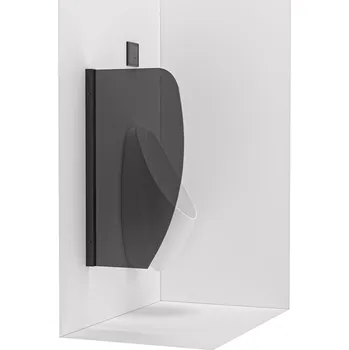 CERANO - Pisoárová dělící stěna Vetra - 6 mm - černá matná, mléčné sklo - 40x80 cm