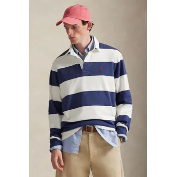 Dámská mikina Bavlněná mikina Polo Ralph Lauren HEAVY RUGBY JERSEY-KNT-PULLOVER, L, modrá, 55X