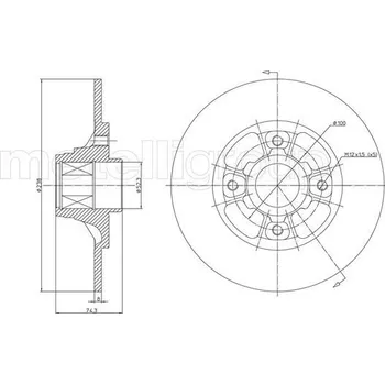 Brzdový kotouč Brzdový kotouč, , 7700805148, 7701204303, METELLI, 23-0383