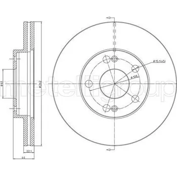 Brzdový kotouč Brzdový kotouč, , 7700802233, 7701204301, 7701205229, 7701205841, METELLI, 23-0466