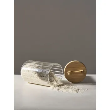 Dóza na potraviny Sinsay - Skleněná nádoba na potraviny s bambusovým víkem - clear - 199HO-CLR - 199HO-CLR-ONE