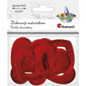 Set školních potřeb Dekoracje materiałowe serca czerwone 55x40mm 15szt