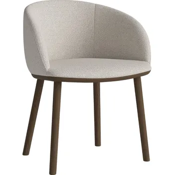 Jídelní židle Bolia Béžová bouclé jídelní židle Join s tmavou dubovou podnoží