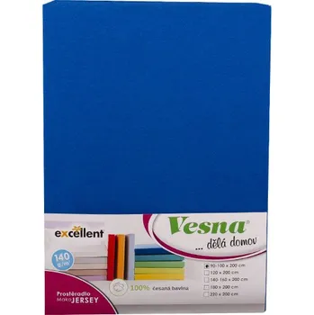 Prostěradlo Vesna Prostěradlo MAKO bavlna JERSEY královská modrá 90x200 cm