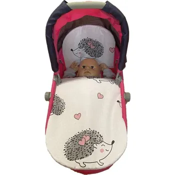 Dětské zboží SDS Peřinky do kočárku pro panenky Ježeček Bavlna, výplň: Polyester, 1x 27x40 cm / 25x20 cm