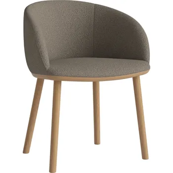 Jídelní židle Bolia Světle hnědá bouclé jídelní židle Join s dubovou podnoží