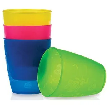 NUBY Pohárky 4 kusy 300 ml 9 m+