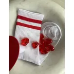 Mishel Ponožky pánské s pruhy červená Velikost: UNI