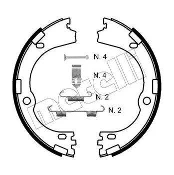 Sada brzdových čelistí, parkovací brzda, , METELLI, 53-0752K