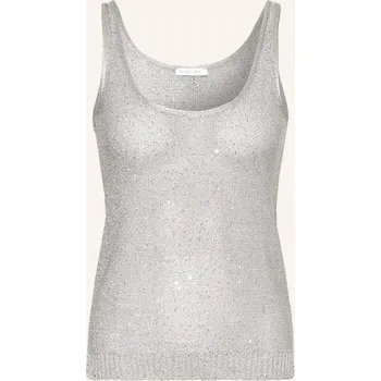 Patrizia Pepe Dámský Pletený Top S Flitry, šedá / stříbrná, 34