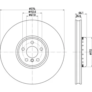 Brzdový kotouč Brzdový kotouč, , HELLA, 8DD 355 126-461