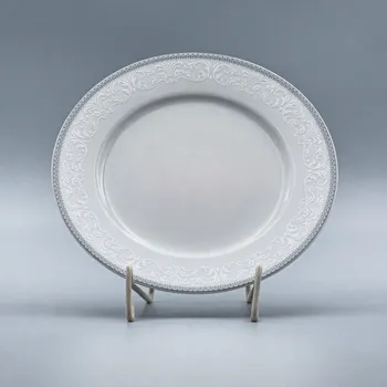 Talíř OPAL svatební šedá, Talíř mělký NINA 27 cm, krajka, Thun