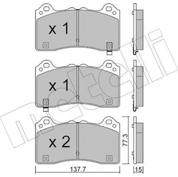 Sada brzdových destiček, kotoučová brzda, , 1937442, 2003984, G1FY2K021AA, G1FY2K021AB, METELLI, 22-1220-0