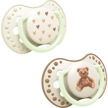 Dětské zboží LOVI dudlík svítící silikonový dynamický Teddy Love 2ks vel.&nbsp;0-6 m.