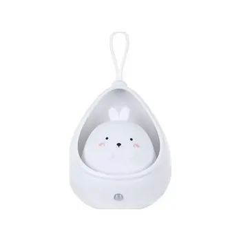 LED noční silikonová lampička Wall Bunny, světelný senzor, bílá