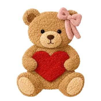 Nažehlovací obrázek - medvídek se srdíčkem (14,0 x 18,0 cm)