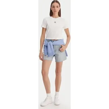 Pánské tričko Calvin Klein Jeans T-Shirt LV047AB213 Bílá Regular Fit S