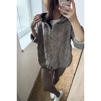 BudesIN Prošívaná bunda s kapucí ECLAT khaki