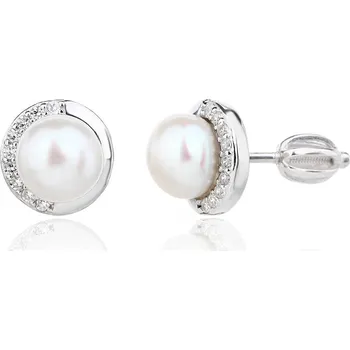 Náušnice Bealio BEALIO 13938 Stříbrné náušnice PERLIČKA 03-13938-4123