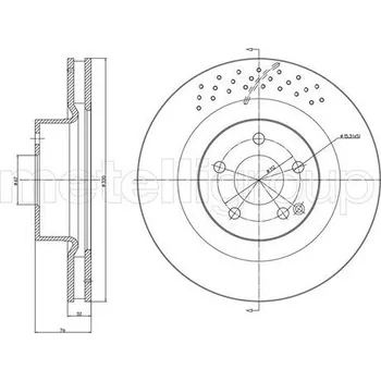 Brzdový kotouč Brzdový kotouč, , 2204210812, 2204212512, 220421251264, A2204210812, A2204212512, MB407030, METELLI, 23-1625FC