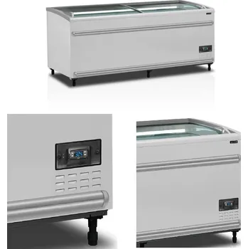 Lednice Mrazicí pultový ostrov TEFCOLD SFI 185 F VS | Bílý, š. 186 cm, prosklená víka