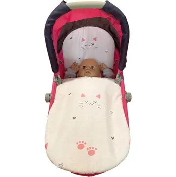 Dětské zboží SDS Peřinky do kočárku pro panenky Kočičky bílá Bavlna, výplň: Polyester, 1x 27x40 cm / 25x20 cm