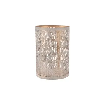 Svícen Svícen kov LEAF béžový/zlatý 12x12x18 cm