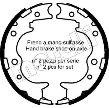 Sada brzdových čelistí, parkovací brzda, , METELLI, 53-0774