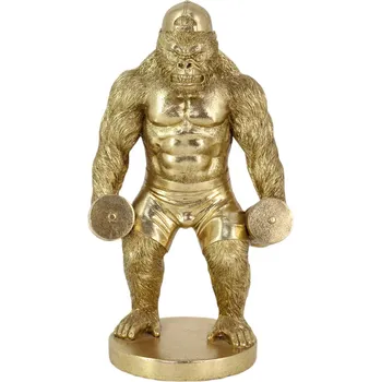Dekorační soška KING APE 35 CM zlatá