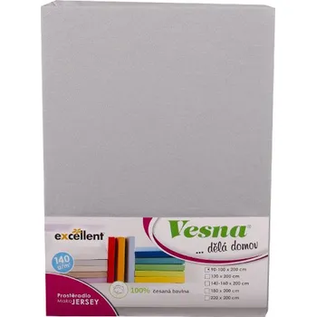 Prostěradlo Vesna Prostěradlo MAKO bavlna JERSEY šedé 90x200 cm