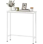 HOMCOM Konzolový stolek do předsíně s nastavitelnými podnožkami, proti překlopení 75 x 24 x 76 cm pro malé místnosti Bílý