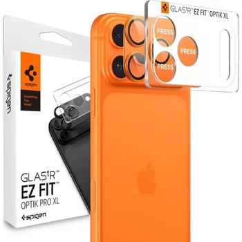 Náhradní díl pro mobilní telefon Ochranné sklo pro zadní kameru Spigen Optik Pro Xl Glas.Tr "Ez Fit" Camera Protector iPhone 17 Pro Max Orange