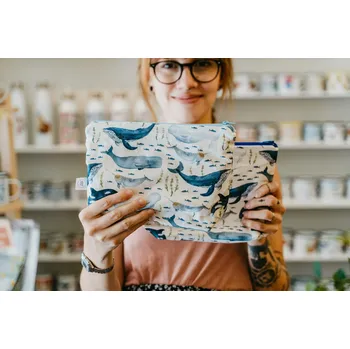 Penál ePiPí Kosmetická taštička - Velryby Barva zipu: světle modrá