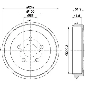 Brzdový buben Brzdový buben, , HELLA, 8DT 355 303-601