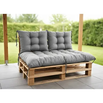 Podsedák Paletové prošívané sezení MATTEO SET - sedák 120x80 cm, 2x opěrka 60x40 cm, šedá color 23, Mybesthome mall VO